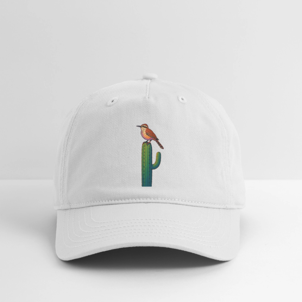 Cactus Wren Spotlight | Organic Baseball Hat - White - white