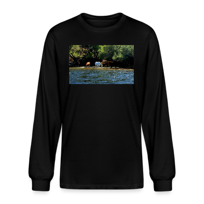 Salt River Horses | Men's Organic Long Sleeve T-Shirt - Black - black