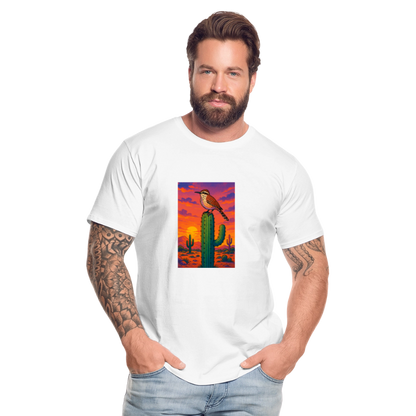 Cactus Wren Landscape | Men's Organic T-Shirt - White - white