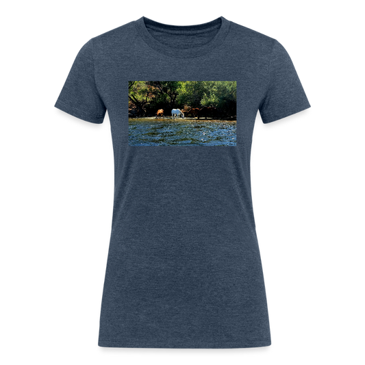 Salt River Horses | Women's Tri-Blend T-Shirt - Navy - heather navy