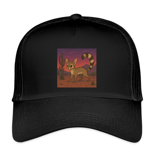 'Ringtail| Landscape' Trucker Hat - black/black