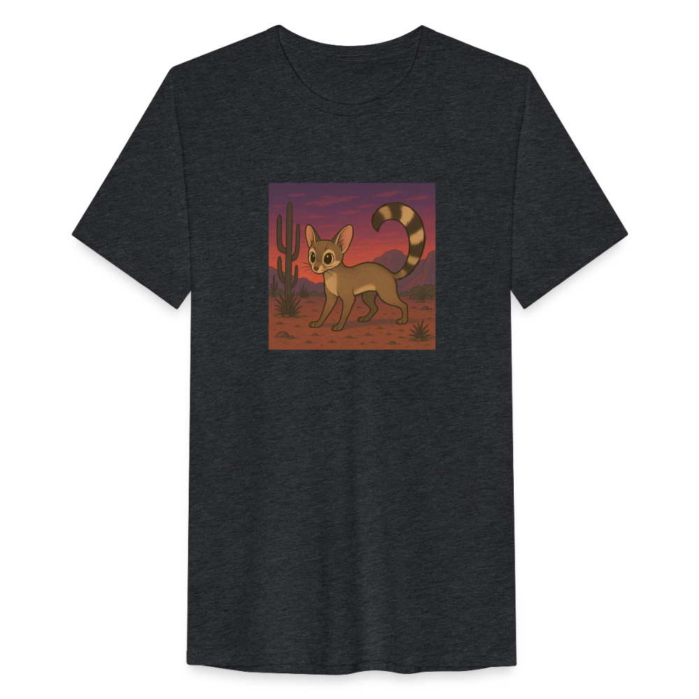 Ringtail Landscape | Men’s Tri-Blend T-Shirt - Black - heather black