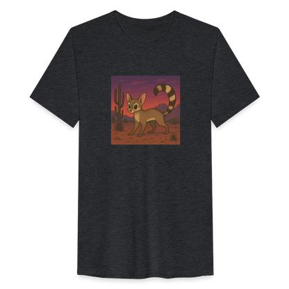 Ringtail Landscape | Men’s Tri-Blend T-Shirt - Black - heather black