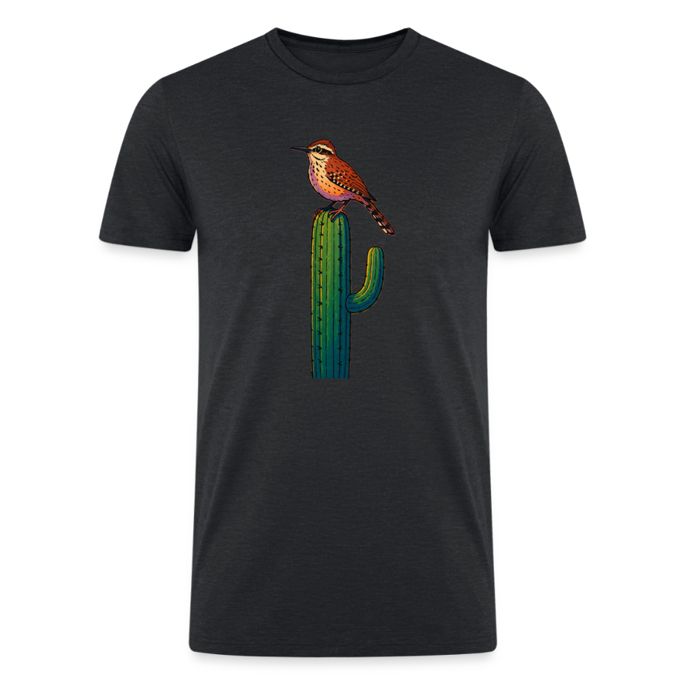 Cactus Wren Spotlight | Men's Tri-Blend T-Shirt - Black - heather black