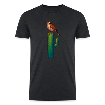 Cactus Wren Spotlight | Men's Tri-Blend T-Shirt - Black - heather black