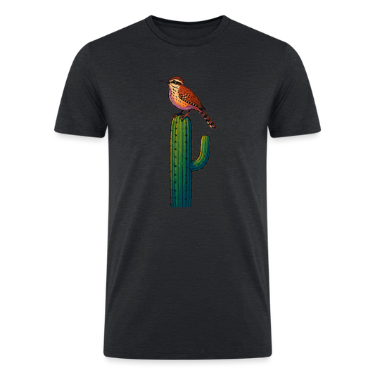 Cactus Wren Spotlight | Men's Tri-Blend T-Shirt - Black - heather black