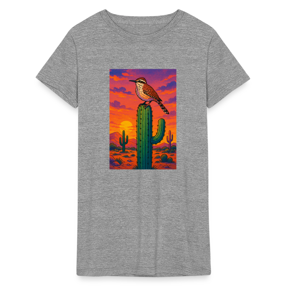 Cactus Wren Landscape | Women's Tri-Blend T-Shirt - Gray - heather gray