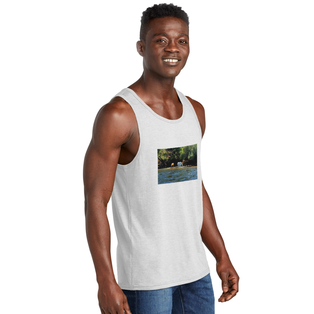 Salt River Horses | Men's Tri-Blend Tank - White - white