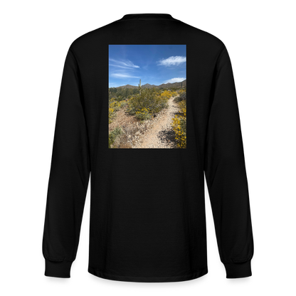 Lost Dog Trail | Men's Organic Classic Long Sleeve T-Shirt - Black - black