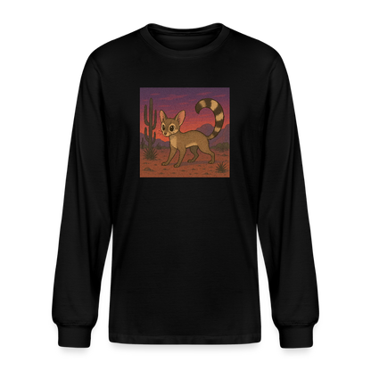Ringtail Landscape | Men's Organic Long Sleeve T-Shirt - Black - black