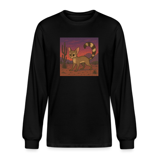 Ringtail Landscape | Men's Organic Long Sleeve T-Shirt - Black - black