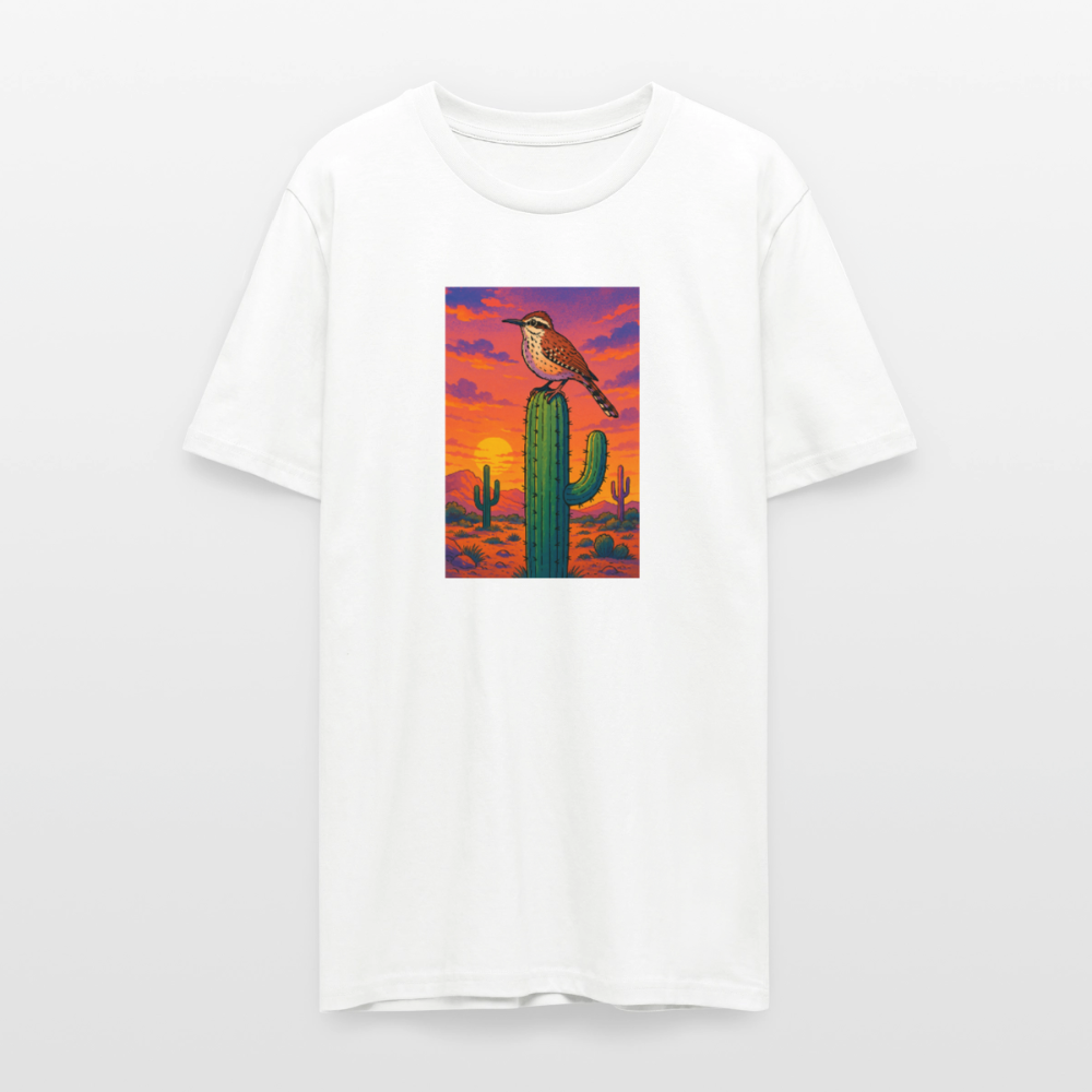 Cactus Wren Landscape | Men's Organic T-Shirt - White - white