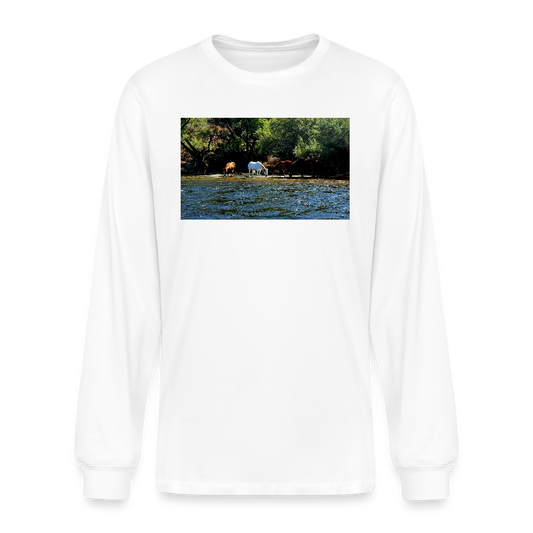 Salt River Horses | Men's Organic Long Sleeve T-Shirt - White - white