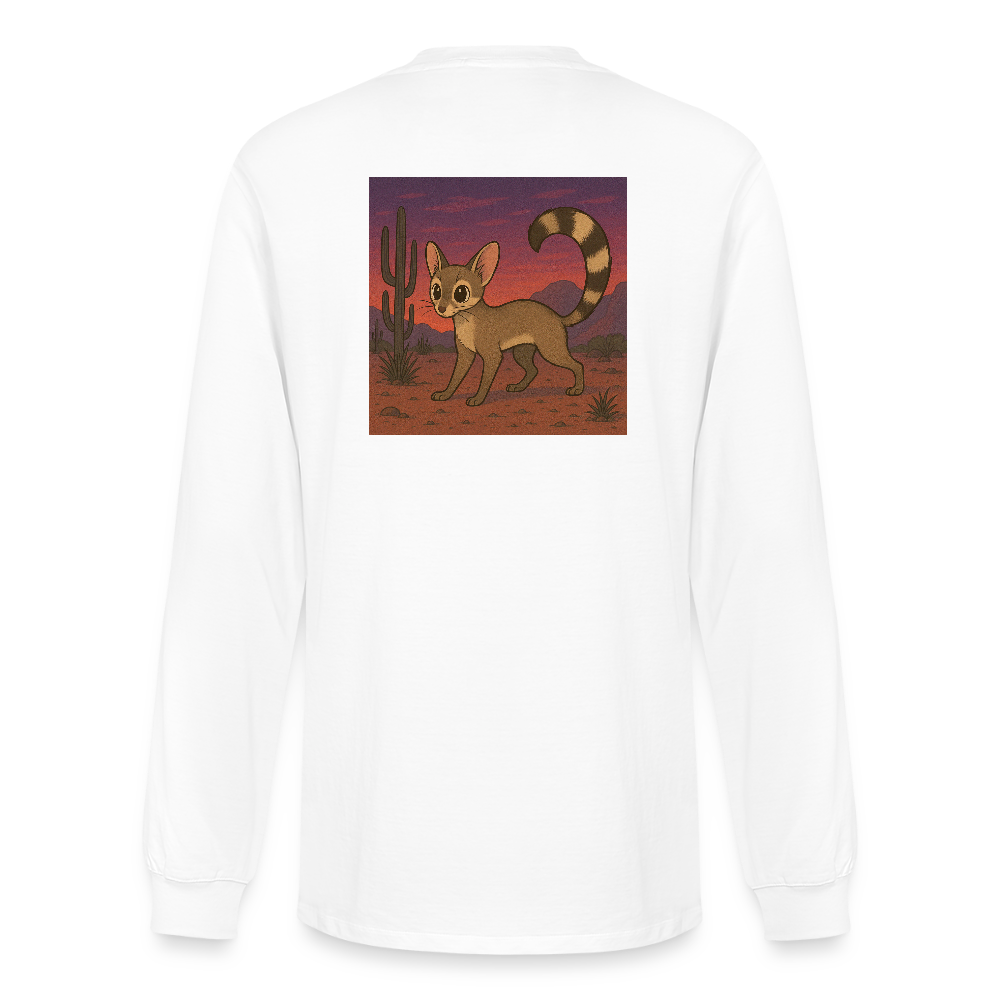 Ringtail Landscape | Men's Organic Classic Long Sleeve T-Shirt - Black - white