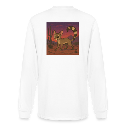 Ringtail Landscape | Men's Organic Classic Long Sleeve T-Shirt - Black - white