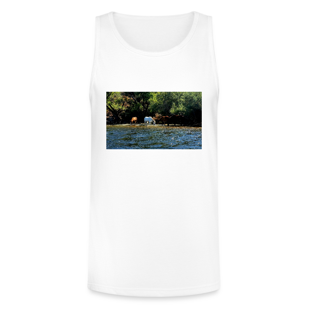 Salt River Horses | Men's Tri-Blend Tank - White - white