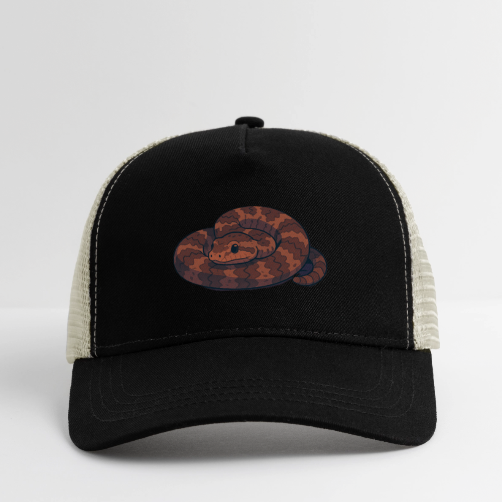 'Ridge-nosed Rattlesnake | Spotlight' Eco Trucker Cap - black/oyster