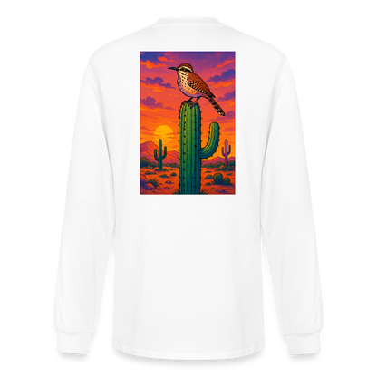 Cactus Wren Landscape | Men's Organic Classic Long Sleeve T-Shirt - White - white