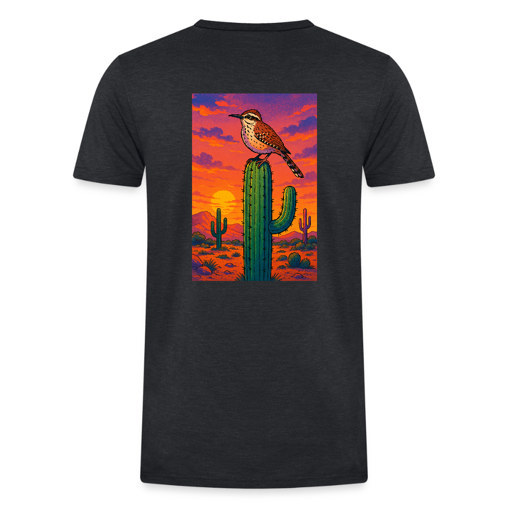 Cactus Wren Landscape | Men's Tri-Blend Classic T-Shirt - Black - heather black