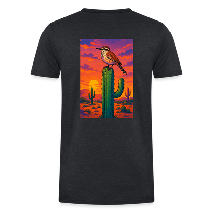 Cactus Wren Landscape | Men's Tri-Blend Classic T-Shirt - Black - heather black