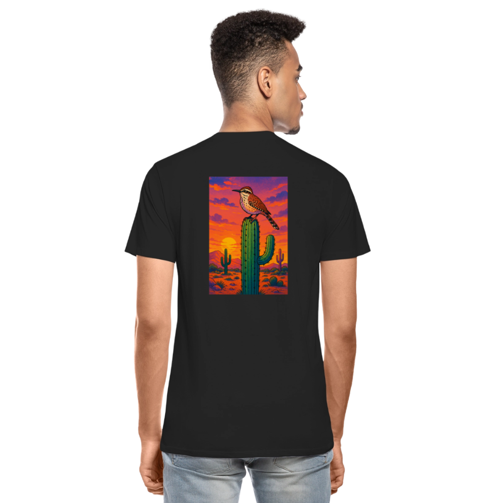 Cactus Wren Landscape | Men's Organic Classic T-Shirt - Black - black
