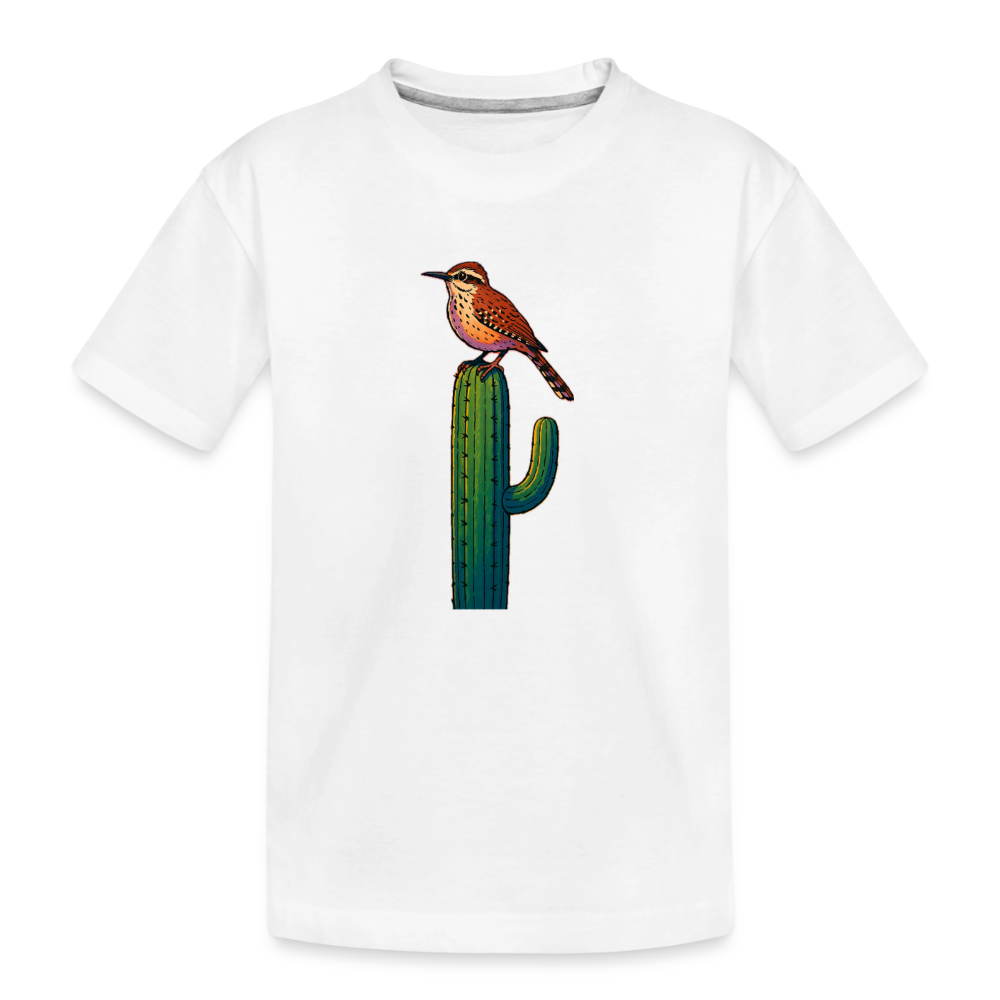 Cactus Wren Spotlight | Kids Organic T-Shirt - White - white