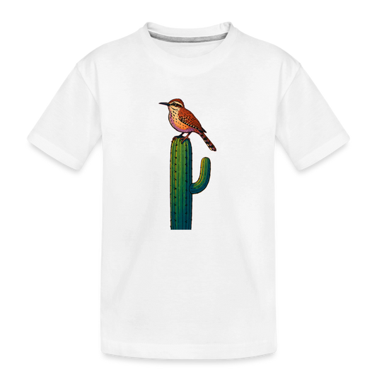 Cactus Wren Spotlight | Kids Organic T-Shirt - White - white