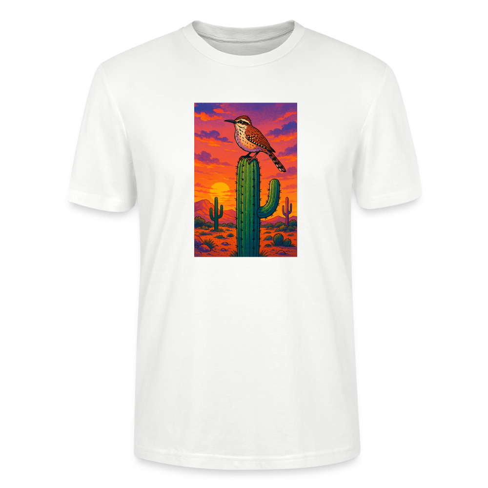 Cactus Wren Landscape | Men's Organic T-Shirt - White - white