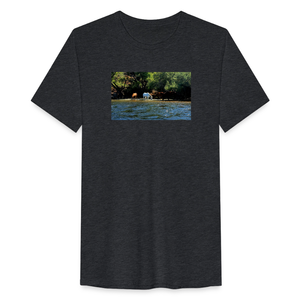 Salt River Horses | Men’s Tri-Blend T-Shirt - Black - heather black