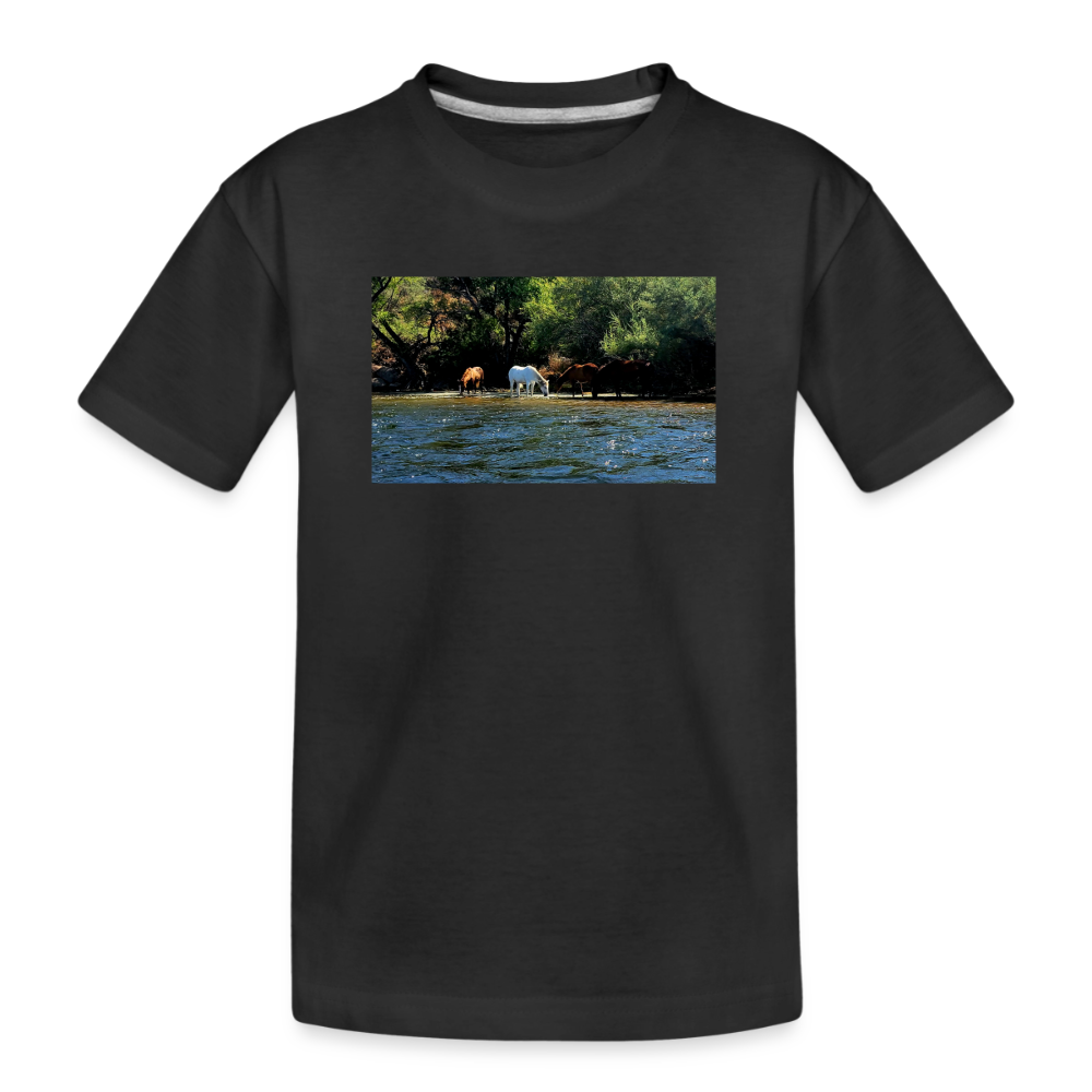 Salt River Horses | Kids Organic T-Shirt - Black - black