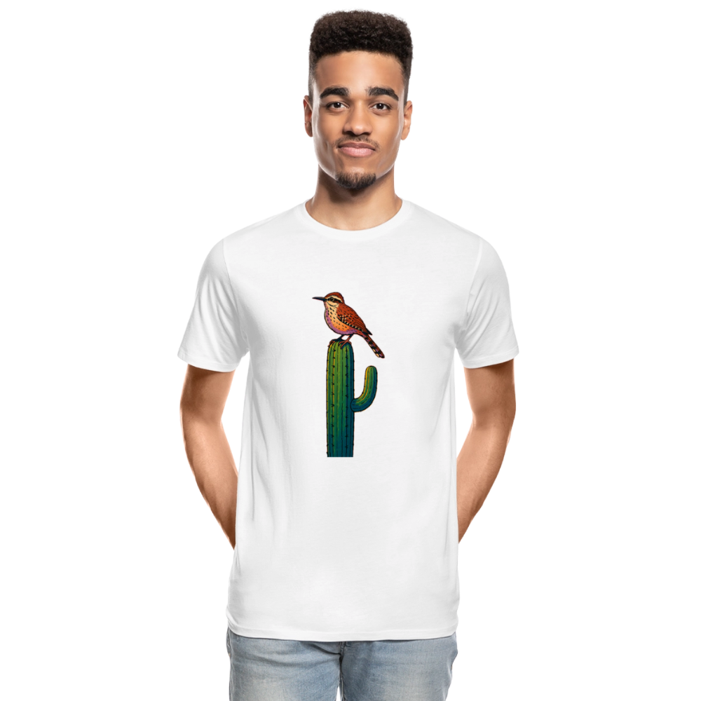 Cactus Wren Spotlight | Men's Organic T-Shirt -White - white