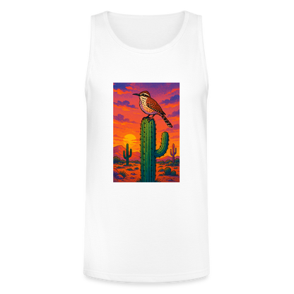 Cactus Wren Landscape | Men's Tri-Blend Tank - White - white