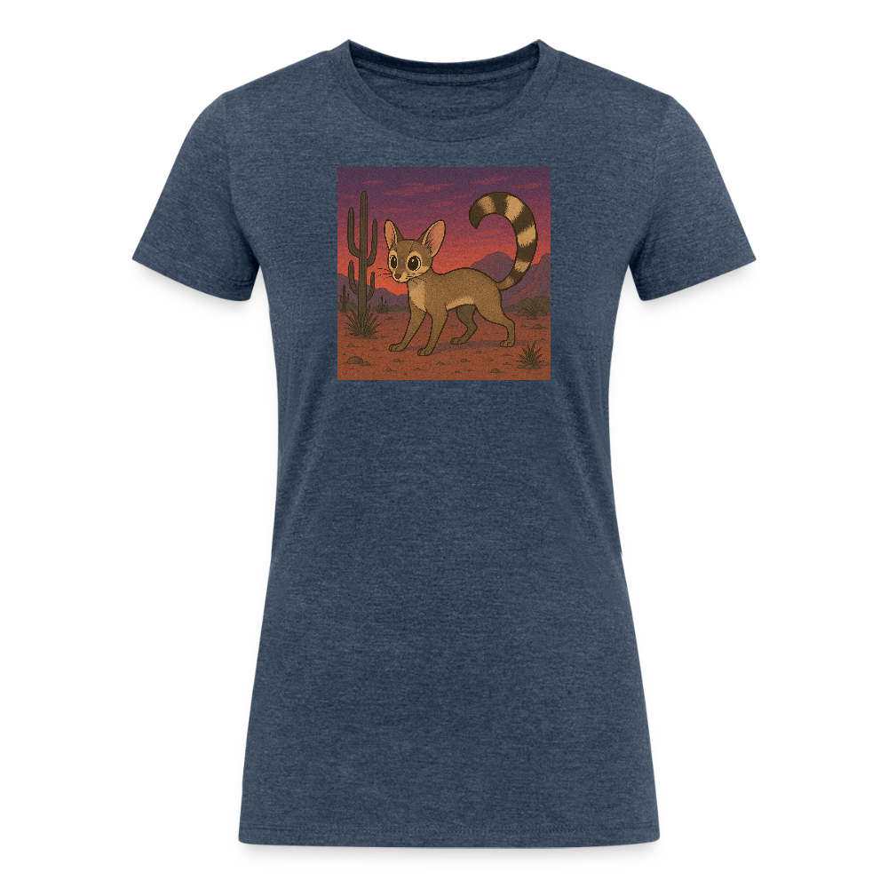 Ringtail Landscape | Women's Tri-Blend T-Shirt - Navy - heather navy