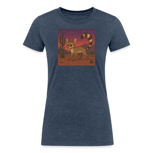 Ringtail Landscape | Women's Tri-Blend T-Shirt - Navy - heather navy