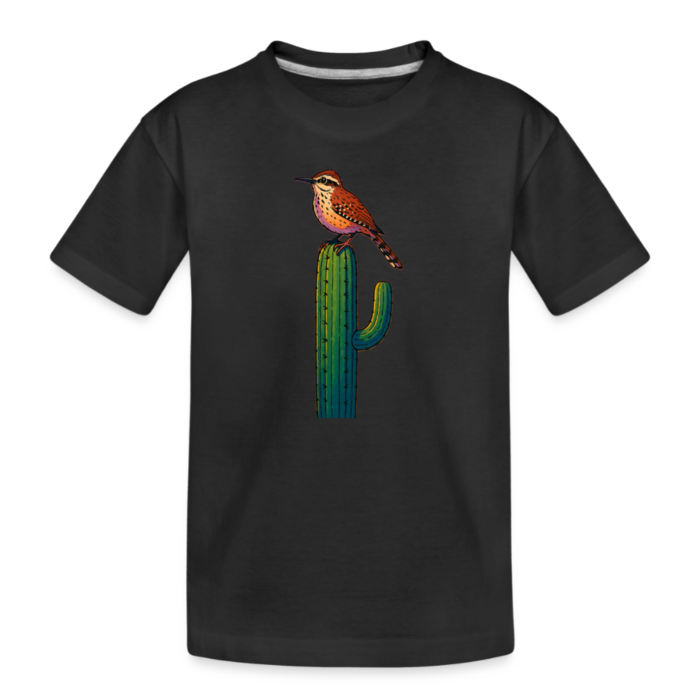 Cactus Wren Spotlight | Kids Organic T-Shirt - Black - black