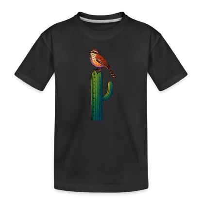 Cactus Wren Spotlight | Kids Organic T-Shirt - Black - black