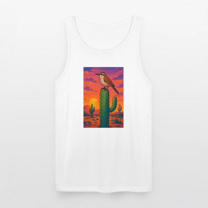 Cactus Wren Landscape | Men's Tri-Blend Tank - White - white