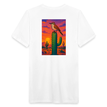 Cactus Wren Landscape | Men's Tri-Blend Classic T-Shirt - White - white