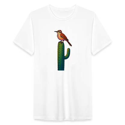 Cactus Wren Spotlight | Men's Tri-Blend T-Shirt - White - white