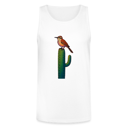 Cactus Wren Spotlight | Men's Tri-Blend Tank - White - white