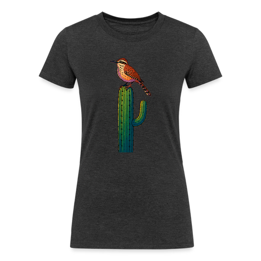 Cactus Wren Spotlight | Women's Tri-Blend T-Shirt - Black - heather black