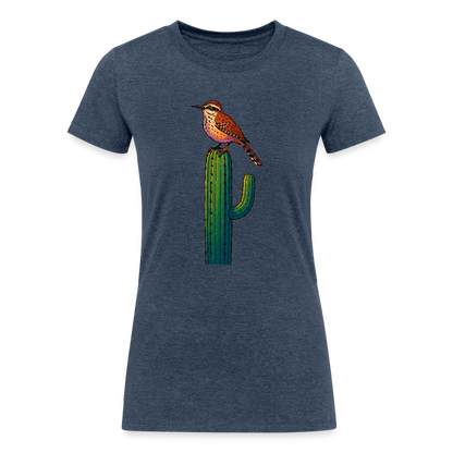 Cactus Wren Spotlight | Women's Tri-Blend T-Shirt - Navy - heather navy