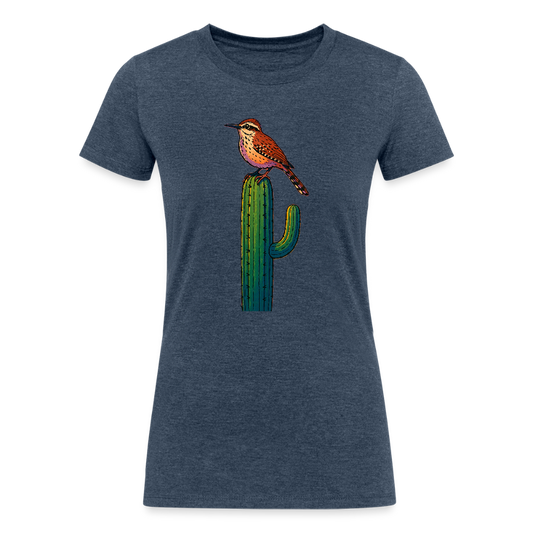 Cactus Wren Spotlight | Women's Tri-Blend T-Shirt - Navy - heather navy