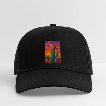 Cactus Wren Landscape | Eco Trucker Hat - black/black