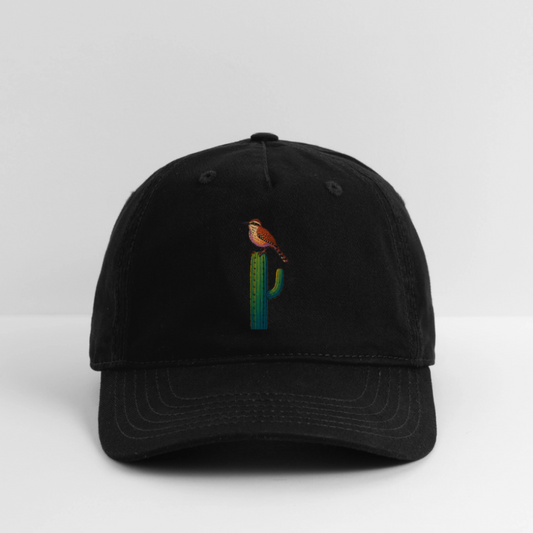 Cactus Wren Spotlight | Organic Baseball Hat - Black - black