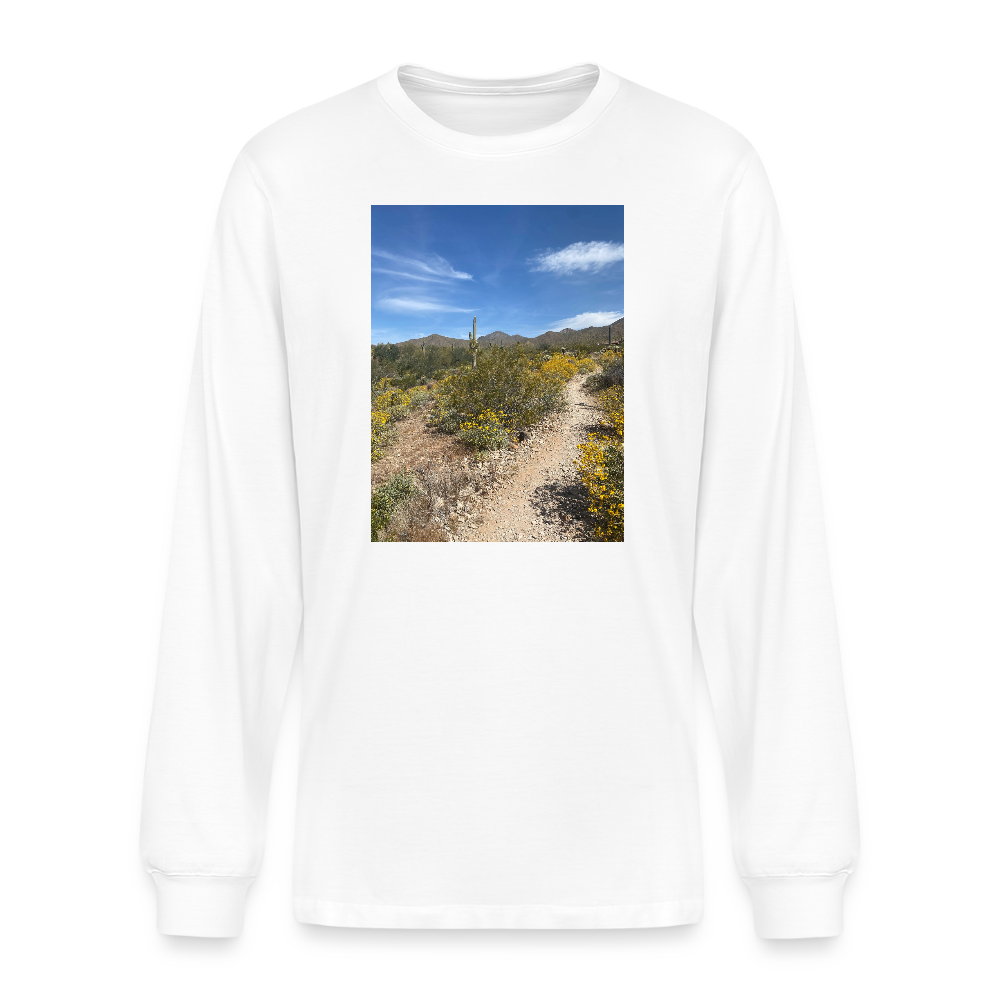 Lost Dog Trail | Men's Organic Long Sleeve T-Shirt - White - white
