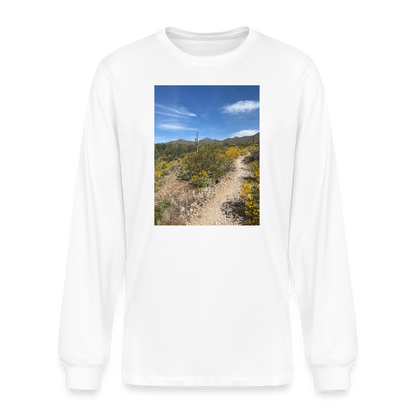 Lost Dog Trail | Men's Organic Long Sleeve T-Shirt - White - white