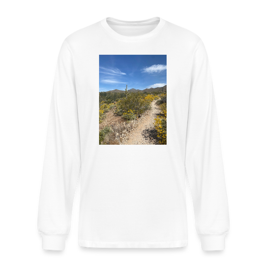 Lost Dog Trail | Men's Organic Long Sleeve T-Shirt - White - white