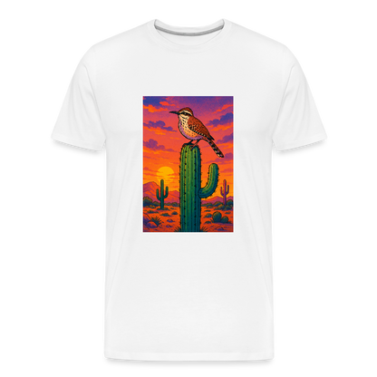 Cactus Wren Landscape | Men's Organic T-Shirt - White - white