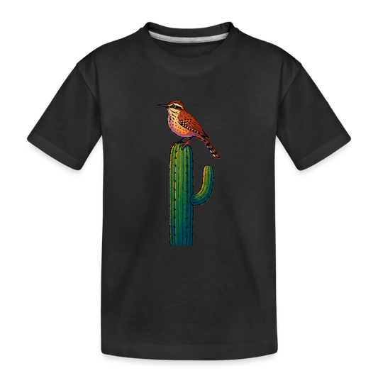 Cactus Wren Spotlight | Kids Organic T-Shirt - Black - black